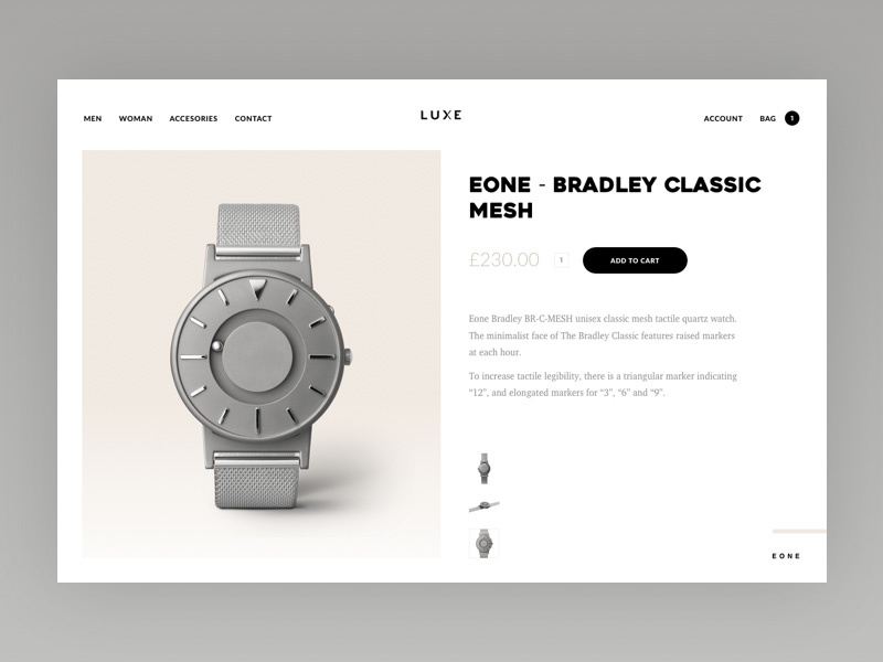 LUXE E-commerce UI