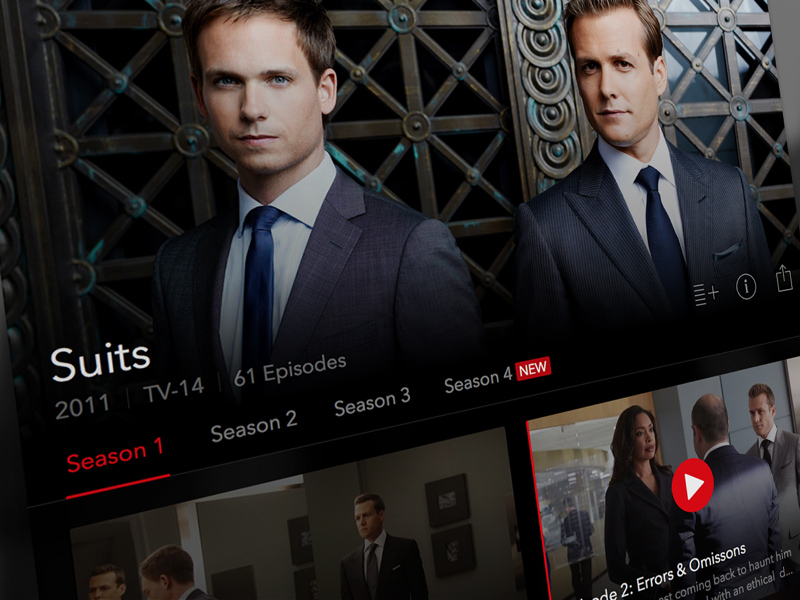 Netflix for iPad: Episode Feed