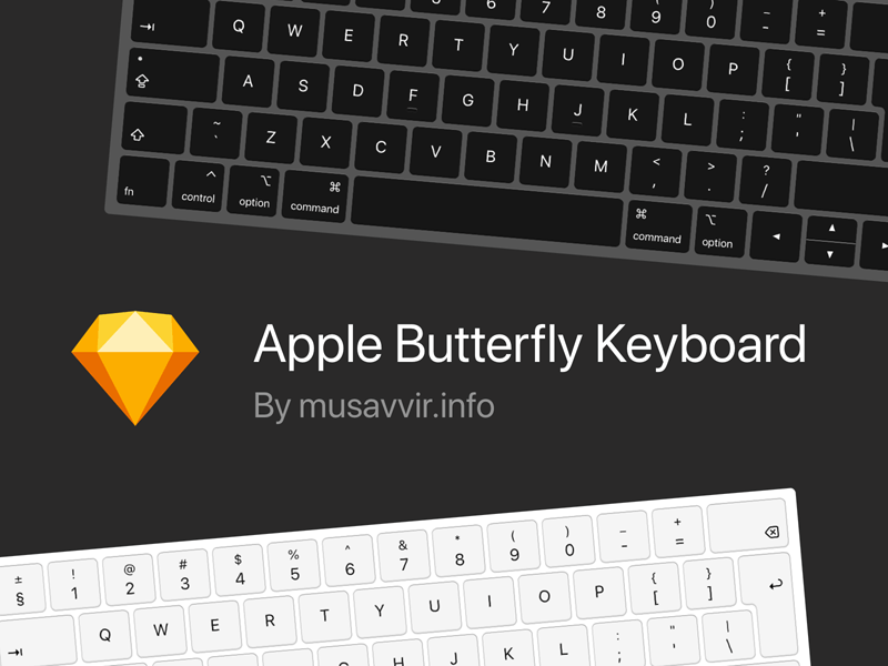 Apple Butterfly Keyboard Vector Freebie Download Sketch Resource