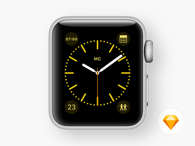 Apple Watch Faces Color Variants Freebie Download Sketch Resource