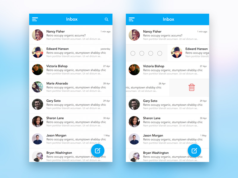 Mail App Design by Bootstrap Guru