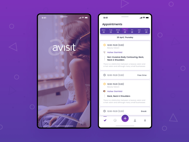 Beauty & Salon Appointments App UI