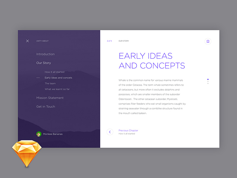 About Page Designed in Sketch