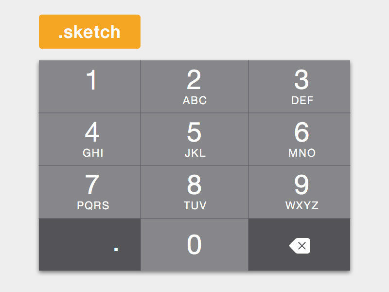 iOS 8 Dark Numeric keyboard Design Freebie - Download Sketch Resource ...