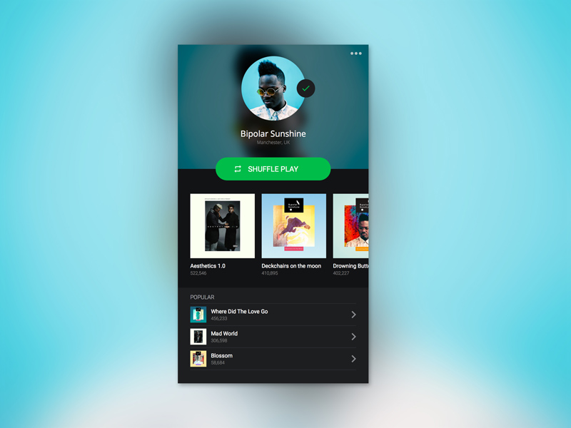 Spotify Profile Freebie Download Sketch Resource Sketch Repo