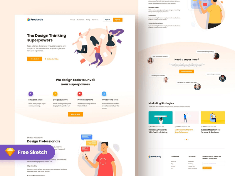 Designer SaaS Landing Page – Productly