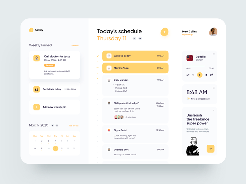 Freelancer Schedule Dashboard