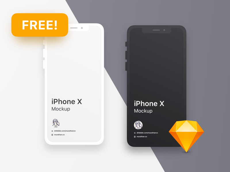 iPhone X Clean Mockup for Sketch