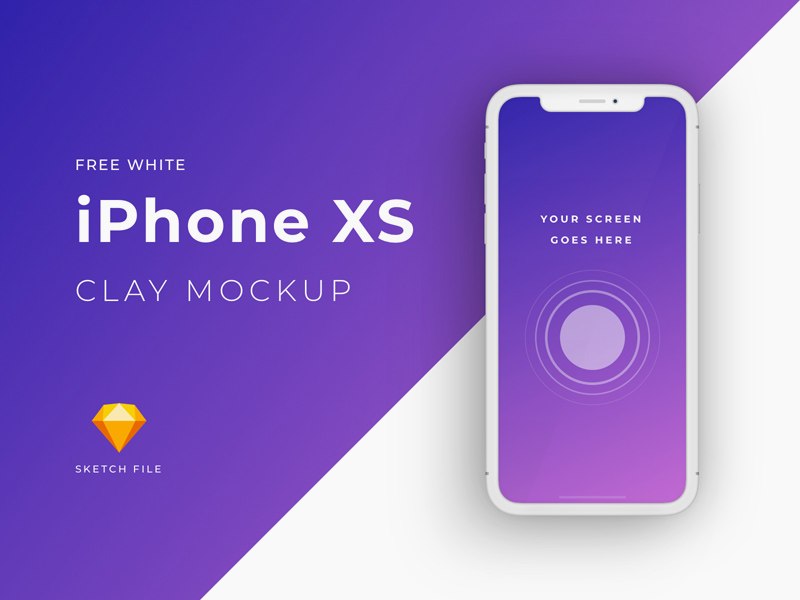iPhone XS White Mockup Clay