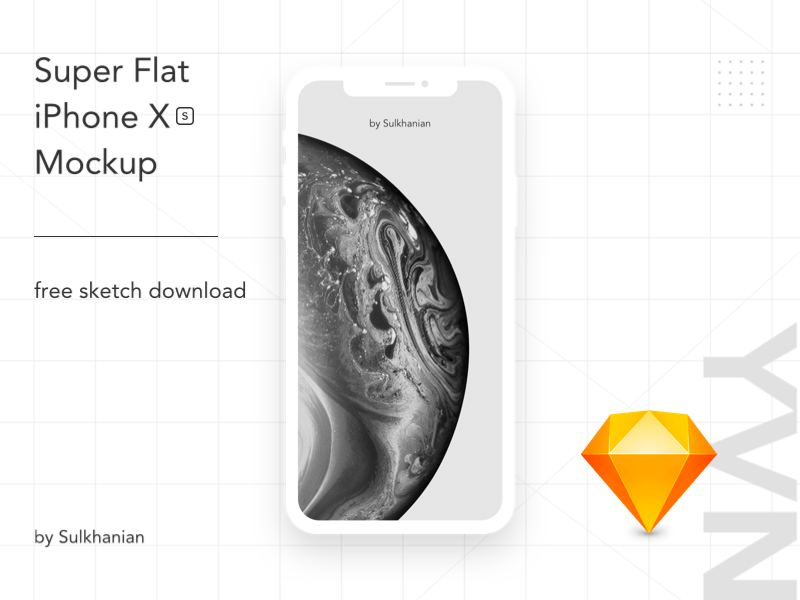 iPhone XS Super Flat Mockup Sketch Freebie - Download Sketch Resource ...