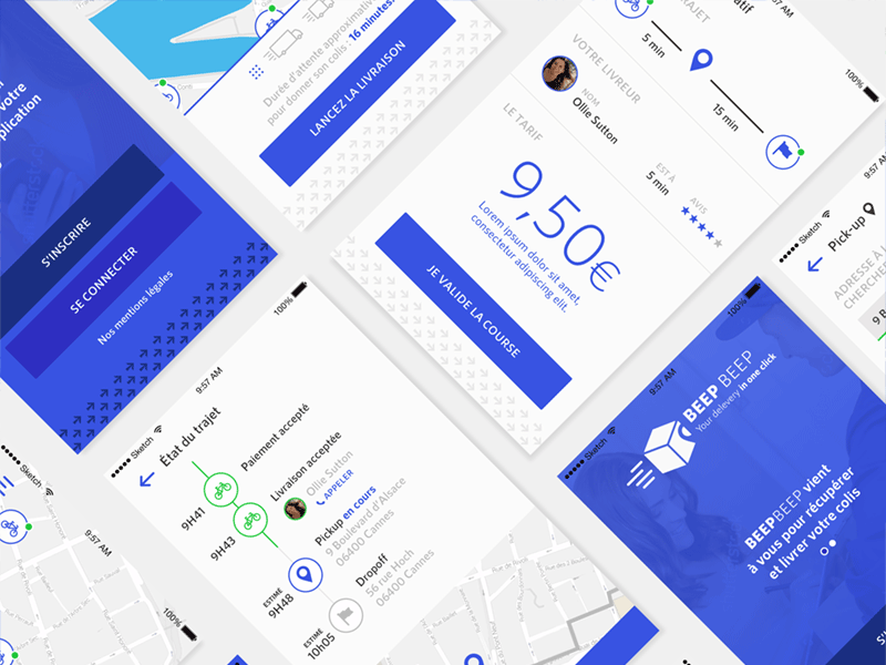 Flat Ui Delivery App Freebie Download Sketch Resource