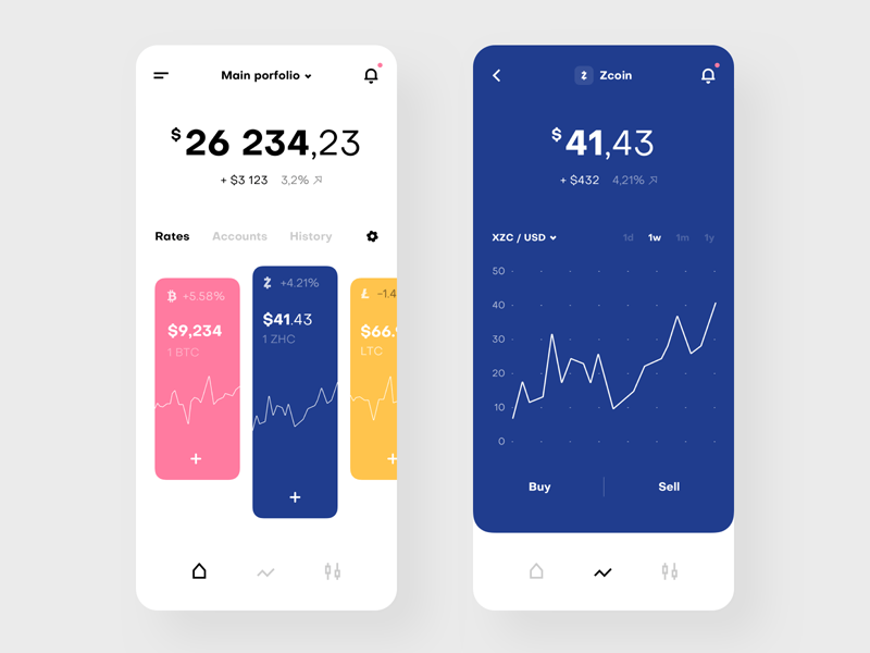 Cryptocurrency Exchange App Concept