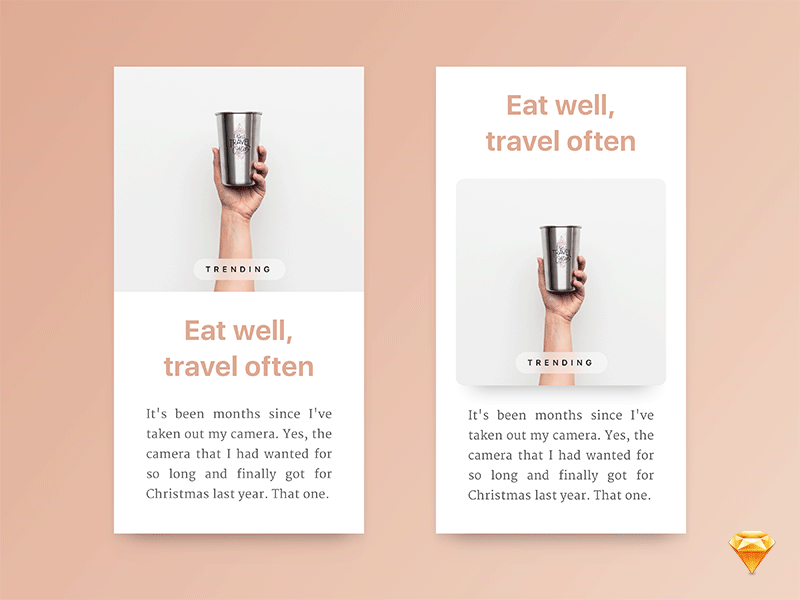 Mobile Article Cards Freebie Download Sketch Resource Sketch Repo