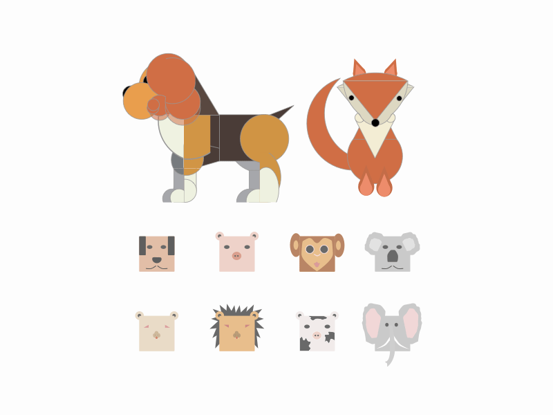 Geometric Animals Illustration