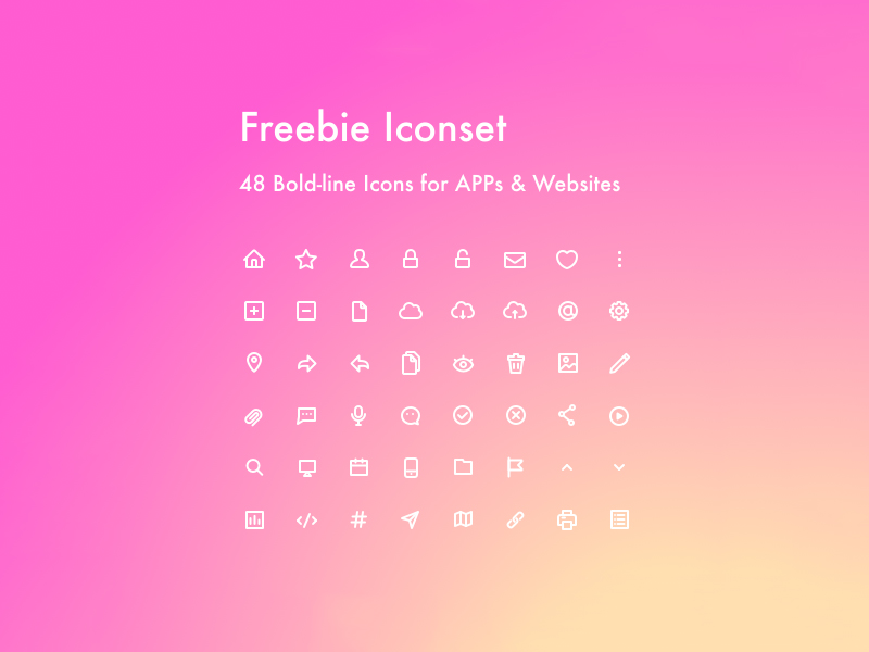 48 Bold Line Icons