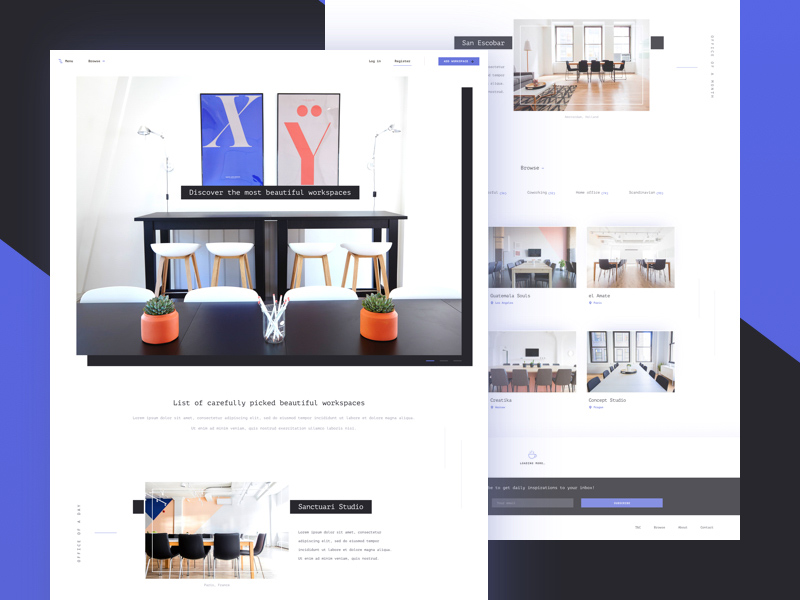 Inspiring Workspaces Landing Page Template