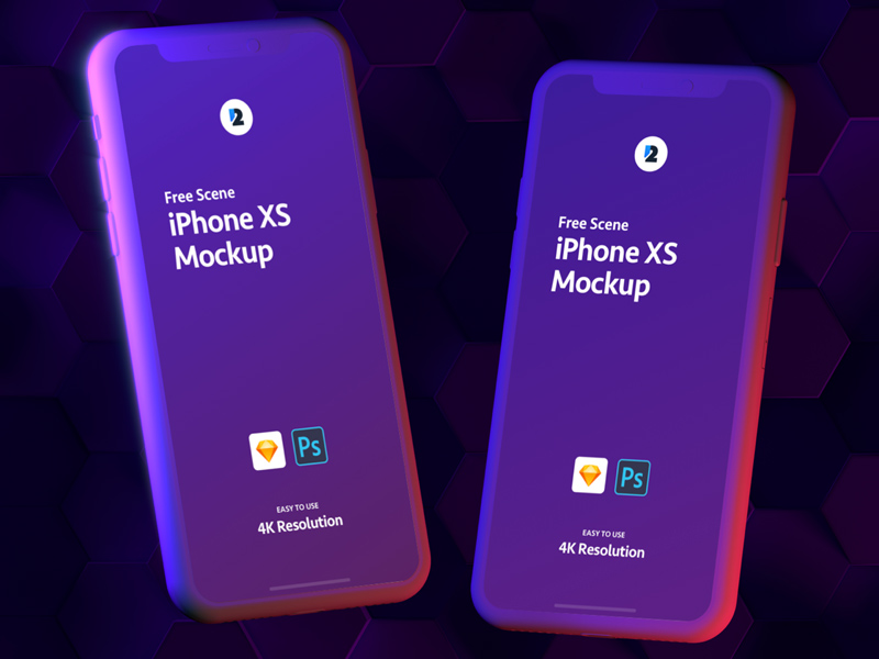 iPhone XS Mockup Double Light Scene