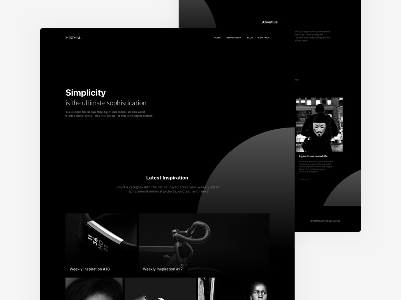 Minimal Black & White Website Template Freebie - Download Sketch Resource - Sketch Repo