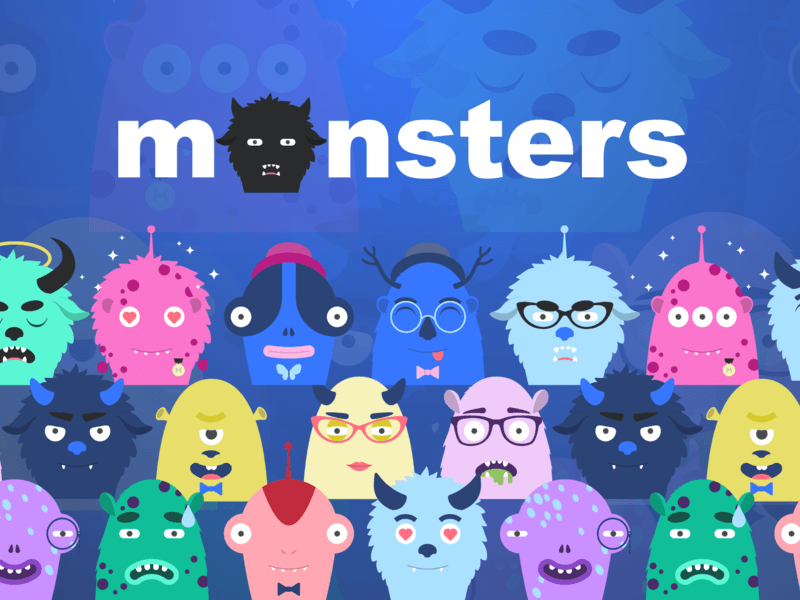 Cartoonish Monsters Sketch Library