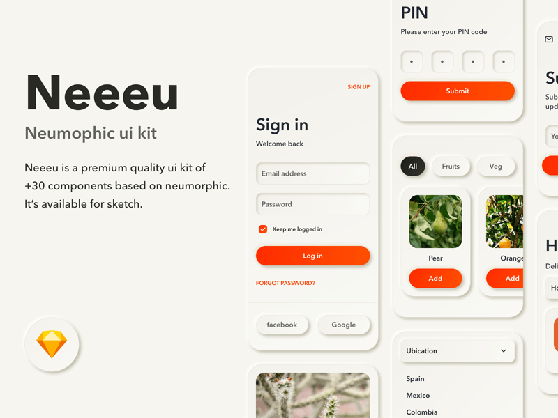 Neumorphic UI Kit – Neeeu
