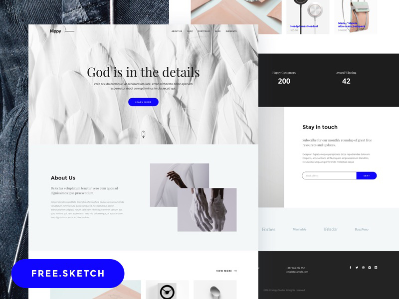 Nippy – Free Sketch Landing Page