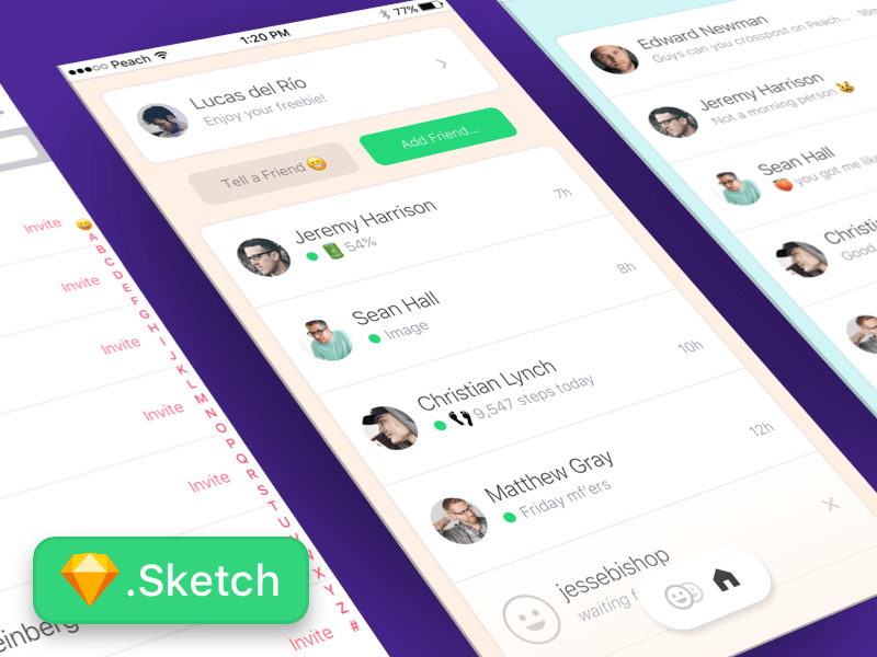 Peach App made in Sketch
