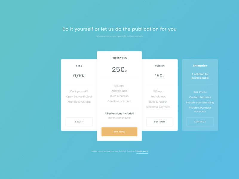 Pricing Table Concept