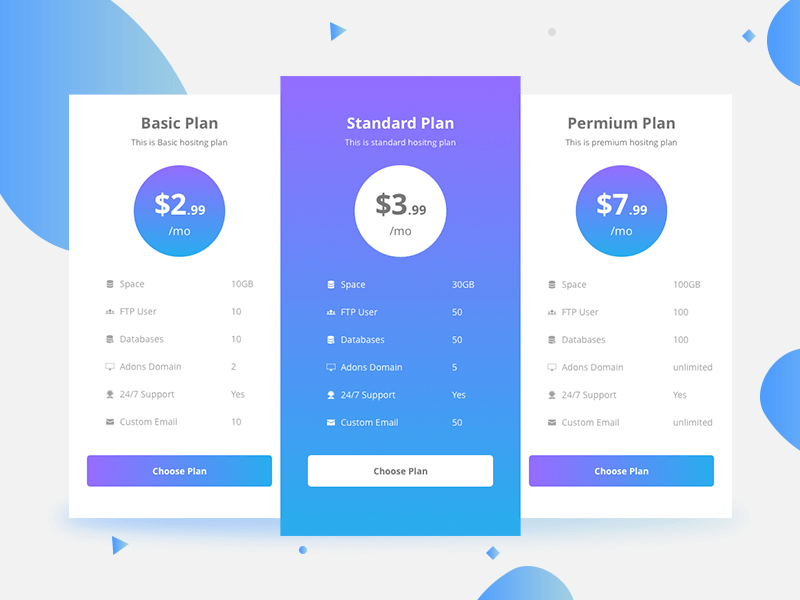 Pricing Table Concept