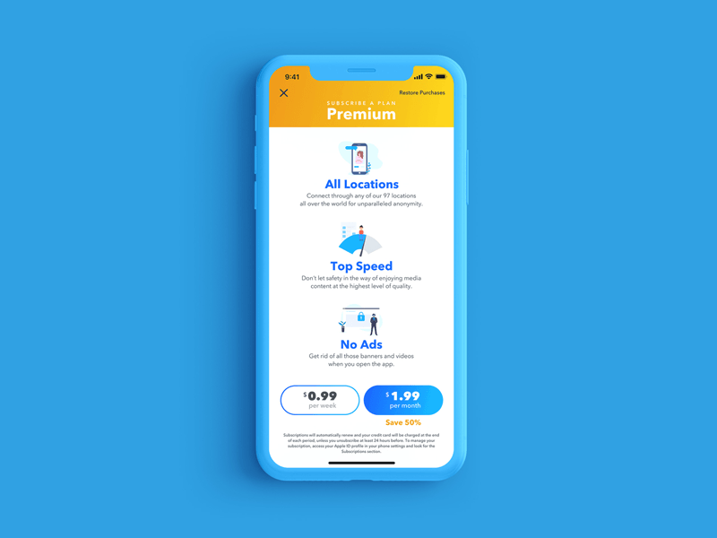 VPN Paywall Screen – Safe Fi