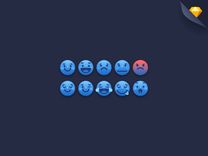 Blue Emojis Freebie Download Sketch Resource Sketch Repo