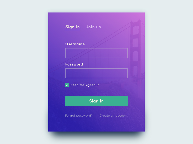 Sign in Form Widget