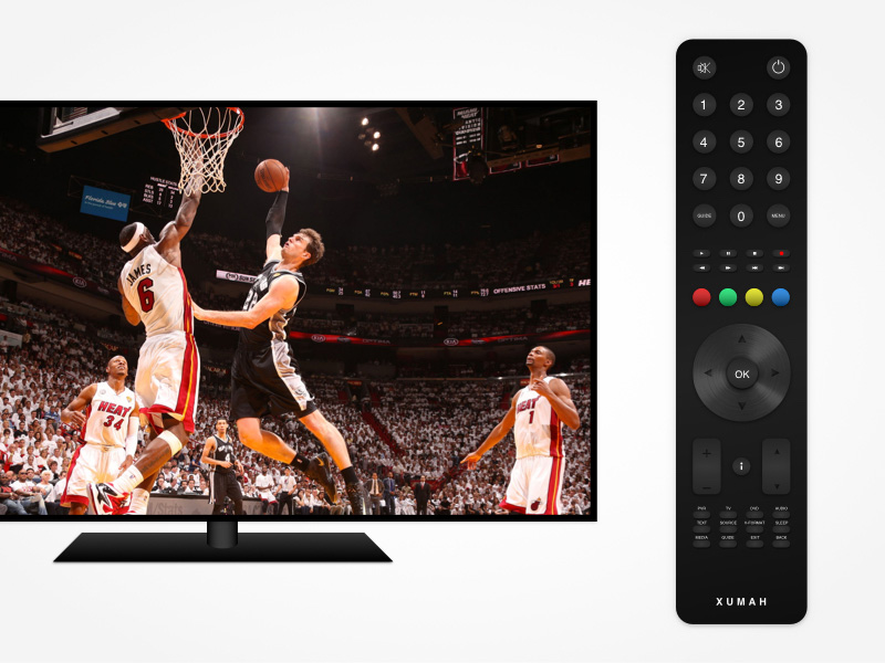 TV Set and Remote in Sketch