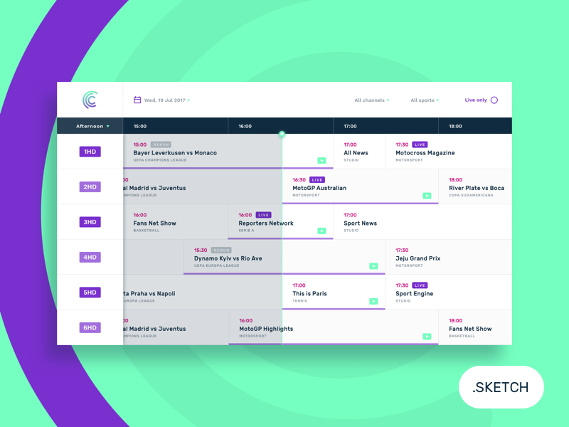 TV Show Schedule Concept