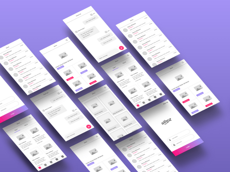 Free App Wireframe Kit for Sketch: Wirez