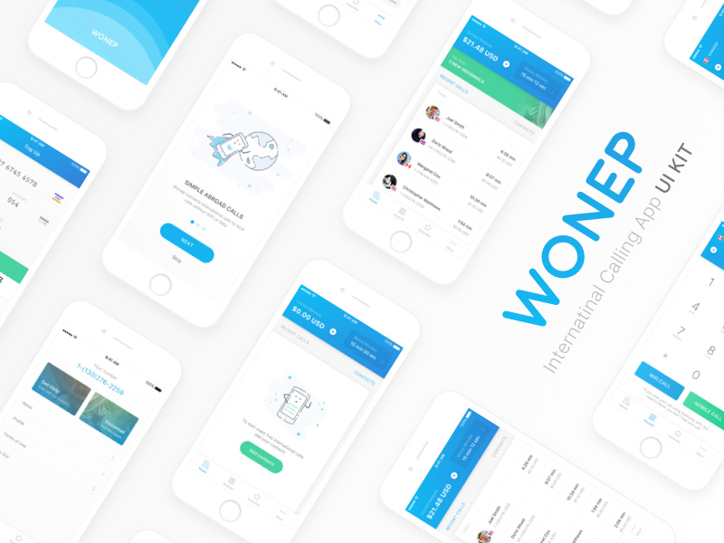 Wonep International Calling App UI Kit
