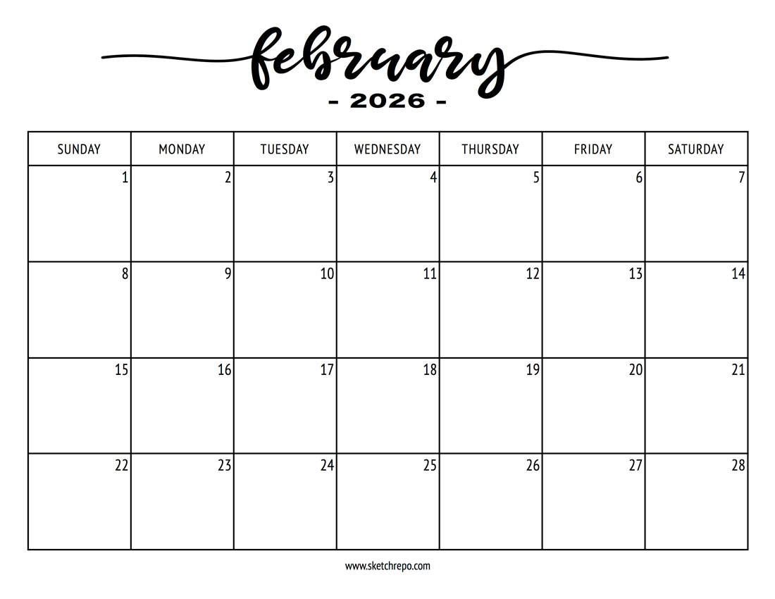 Stylish February 2026 Calendar