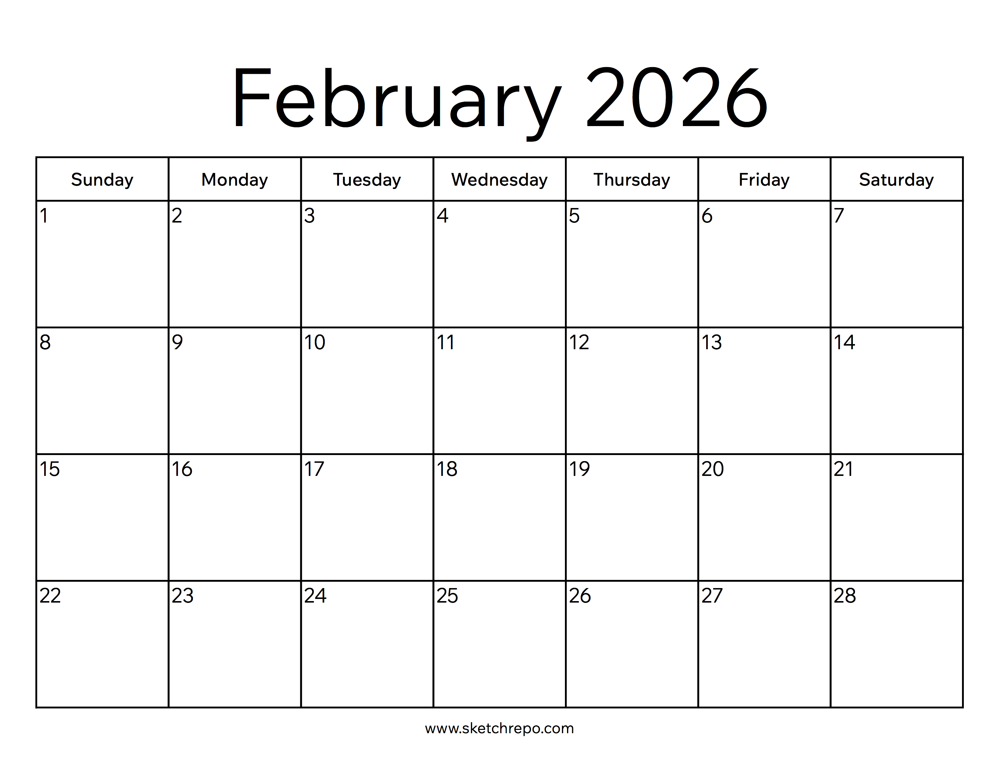 February 2026 Calendar