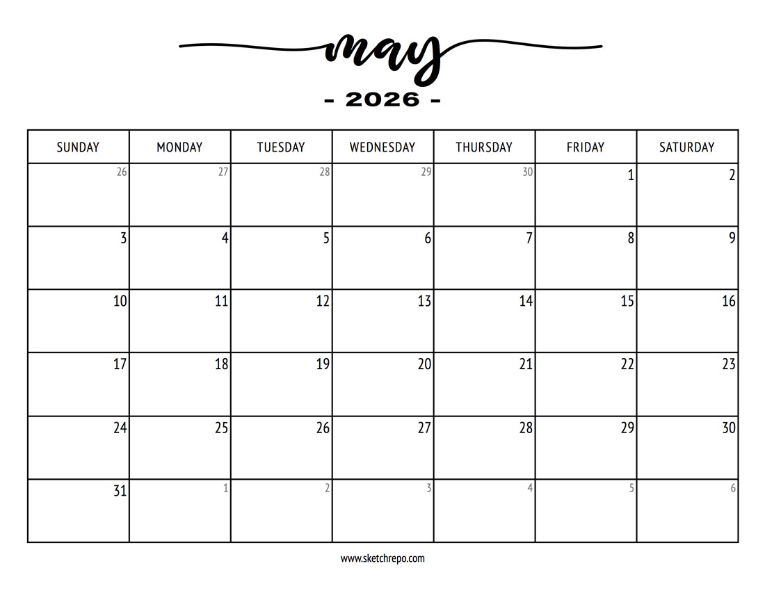 Stylish May 2026 Calendar