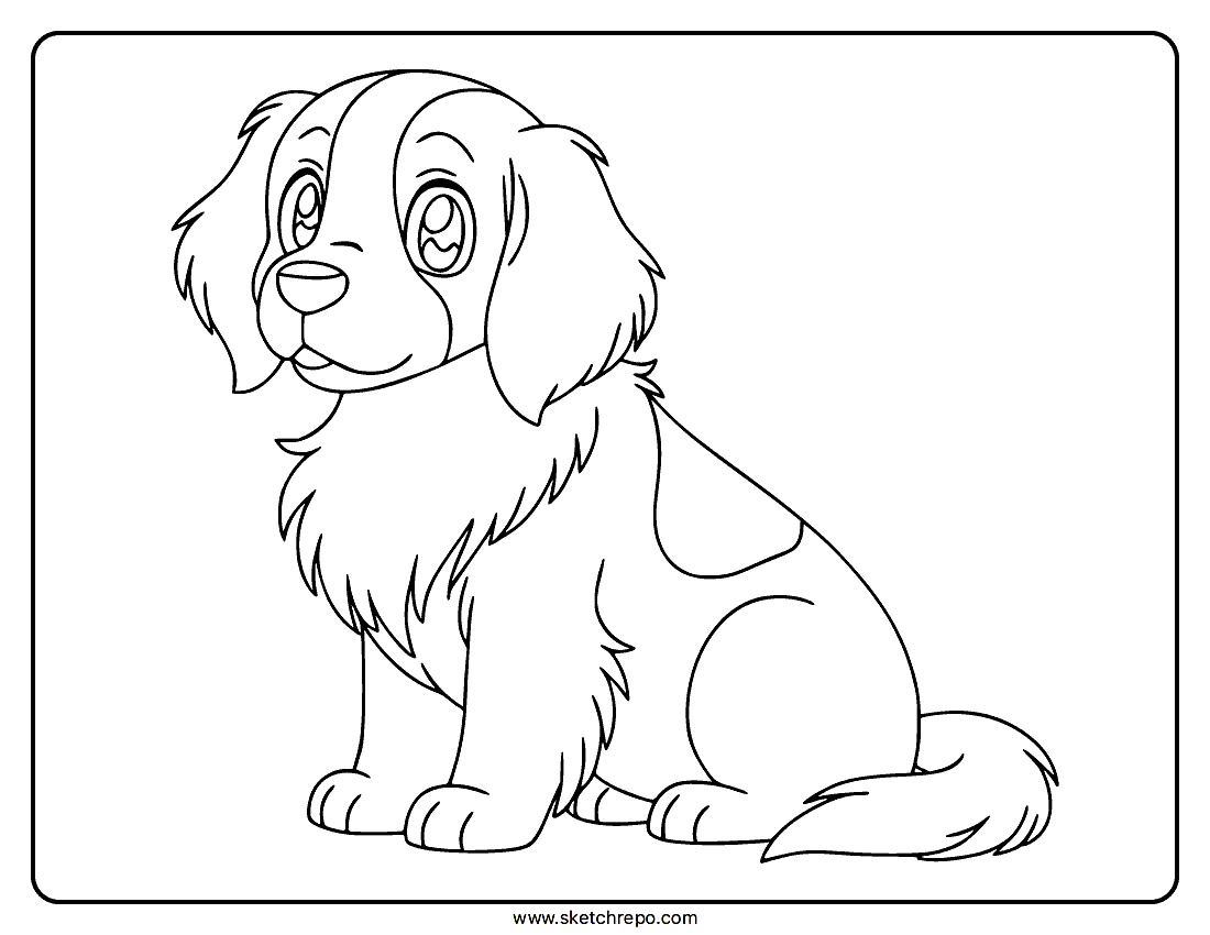 Anime Dog Coloring Page