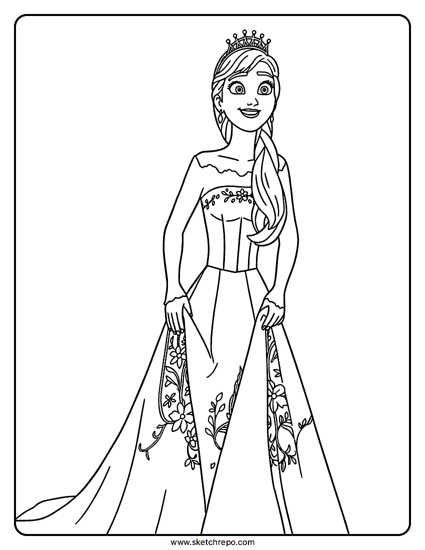 Anna Frozen 3 Coloring Page
