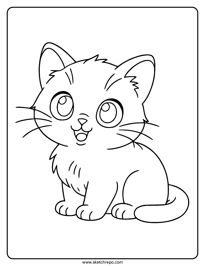 Baby Cat Coloring Page
