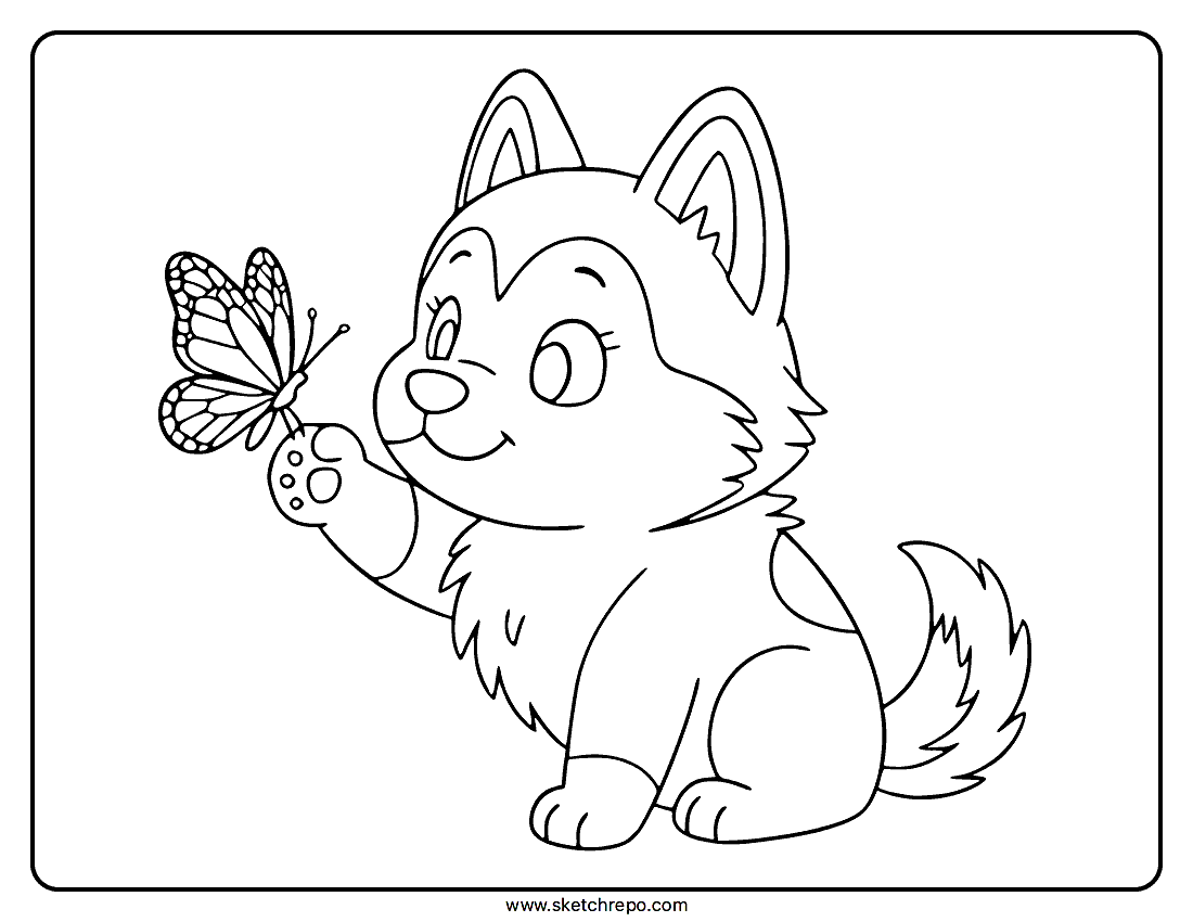 Baby Dog Coloring Page