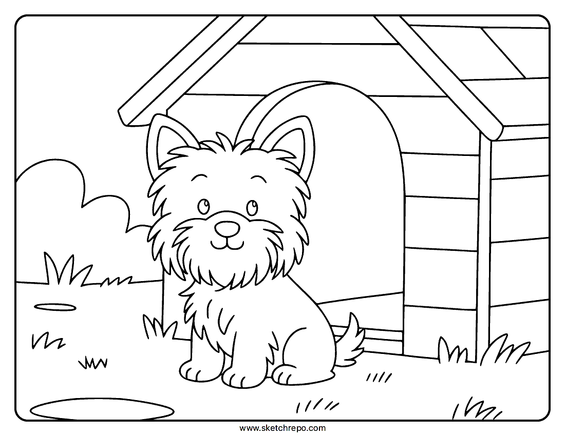Baby Dog Cute Dog Coloring Page