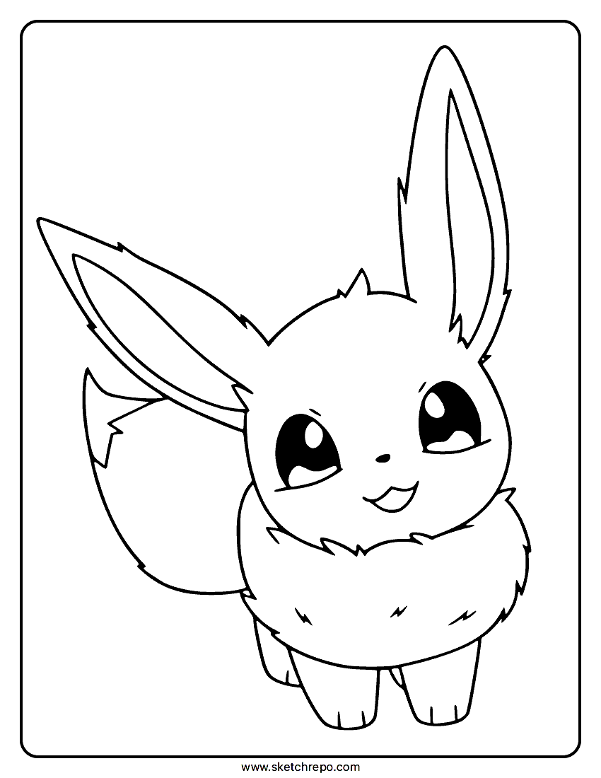 Baby Eevee Coloring Page