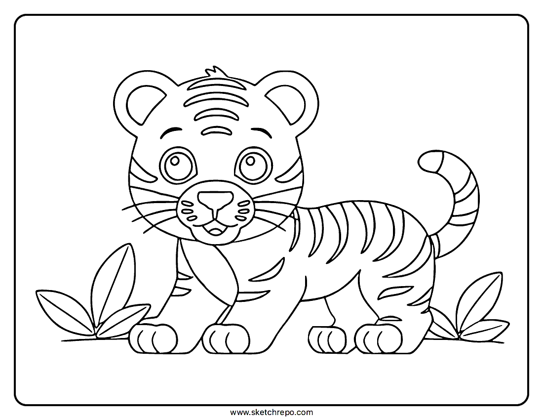 Baby Tiger Coloring Page
