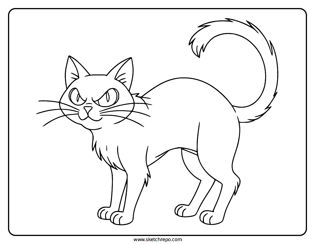 Black Cat Coloring Page