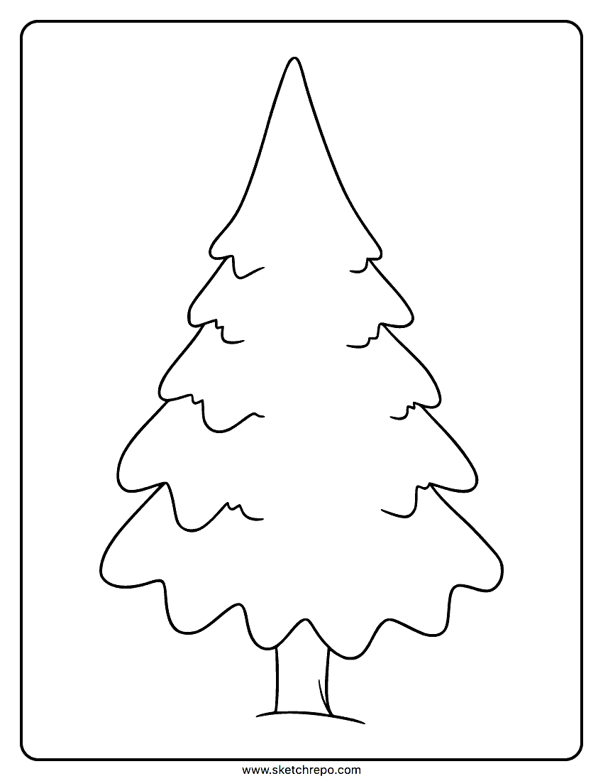 Christmas Tree Coloring Pages - Blank Christmas Tree Page 