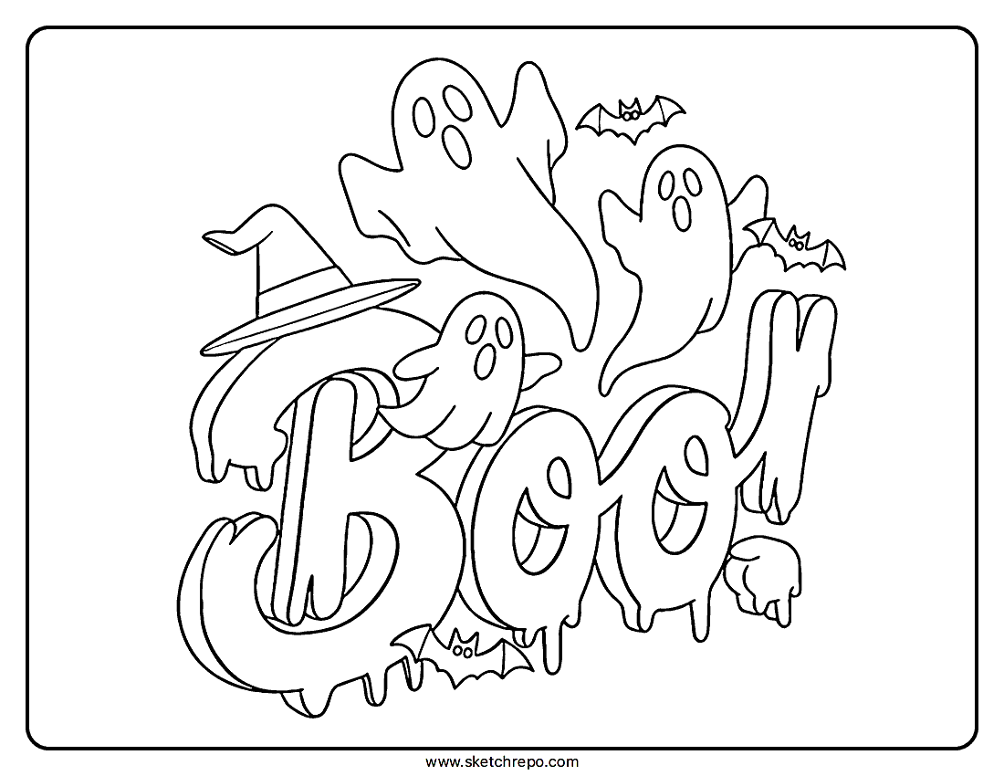 Halloween Boo Coloring Page