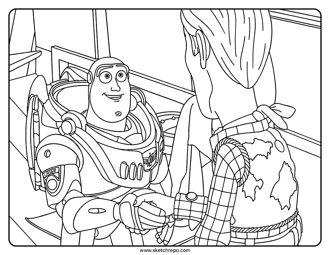 Buzz and Woody Coloring Sheet