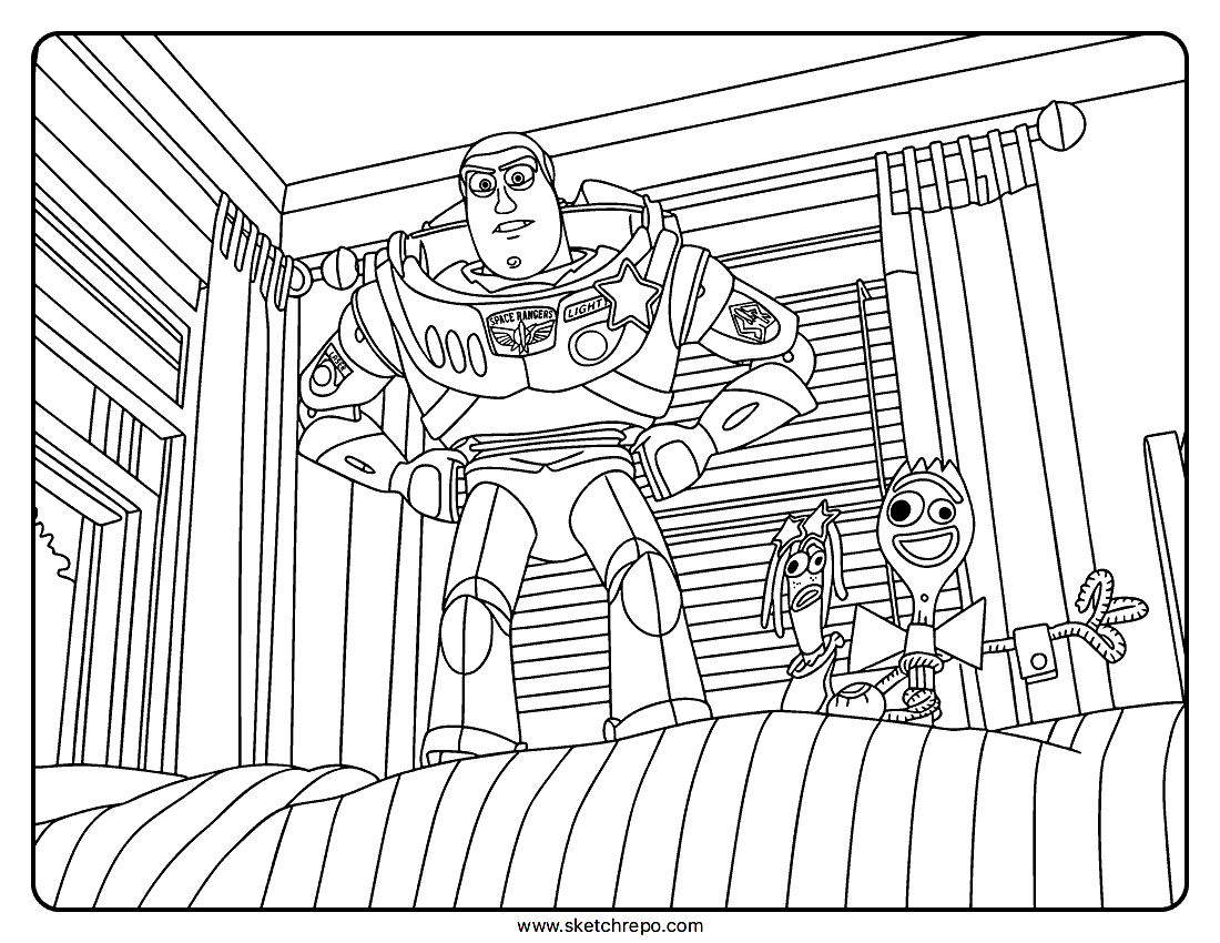 Buzz Forky Karen Beverly Coloring Page